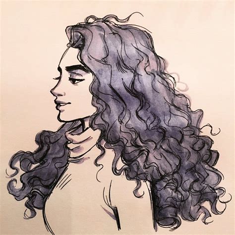 Curly Hair Drawing Inspiration