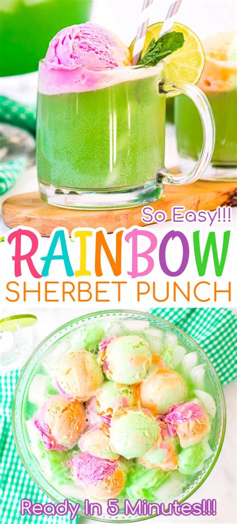 Rainbow Sherbet Punch Is An Easy Minute Recipe Perfect For Parties It S Made With Sparkling
