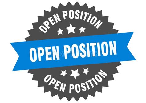 Open Position Sign Open Position Round Isolated Ribbon Label Stock