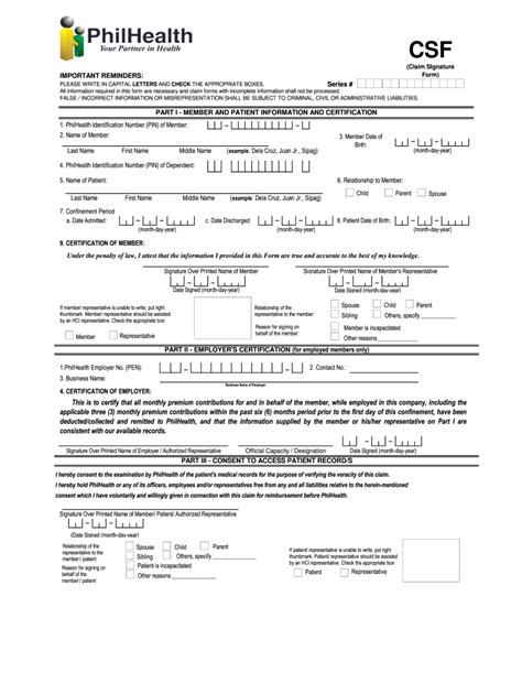 Csf Philhealth Fill Online Printable Fillable Blank Pdffiller