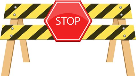 Stop Barrier Clipart Design Illustration 9356443 Png