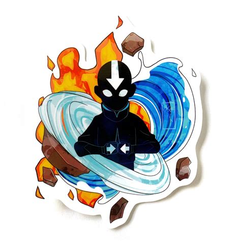 Aang Avatar The Last Airbender Water Resistant Sticker Anime Etsy