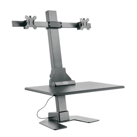 60″ crank adjustable height standing. Star Ergonomics Premium Series Black Electric Sit-Stand ...
