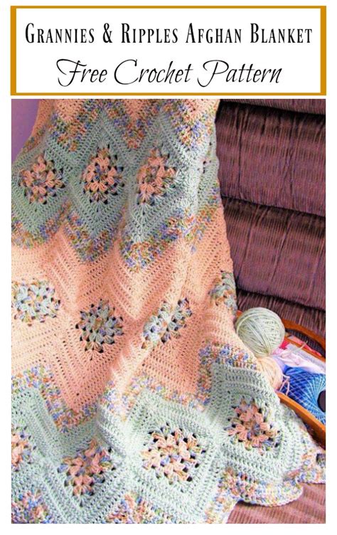 Grannies And Ripples Afghan Blanket Free Crochet Pattern Sexiezpix