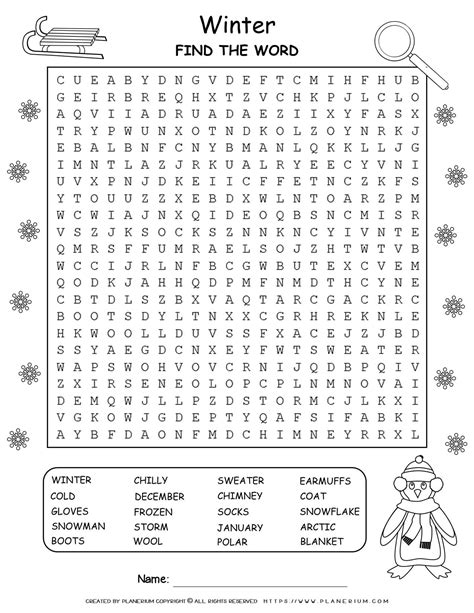 Winter Word Searches Free Printable Printable World Holiday