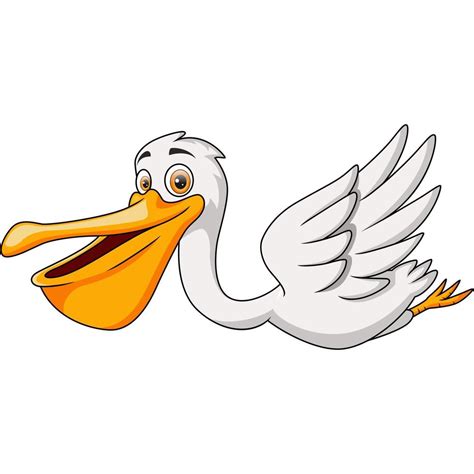 Cute Pelican Cartoon Flying On White Background 20353729 Vector Art At