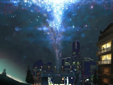 Anime Sky Background Night Santinime