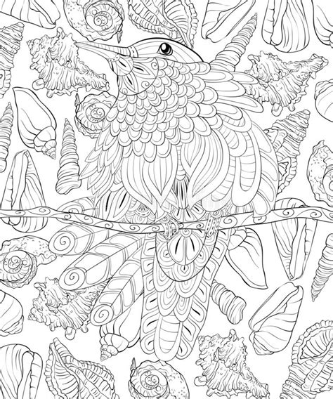 Adult Coloring Bookpage A Cute Bird For Relaxingzen Art Style