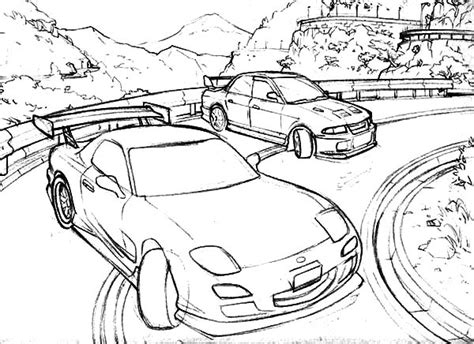 Drifting cars ken block drifting cars coloring pages. Drifting Cars Up On The Hill Coloring Pages : Kids Play ...