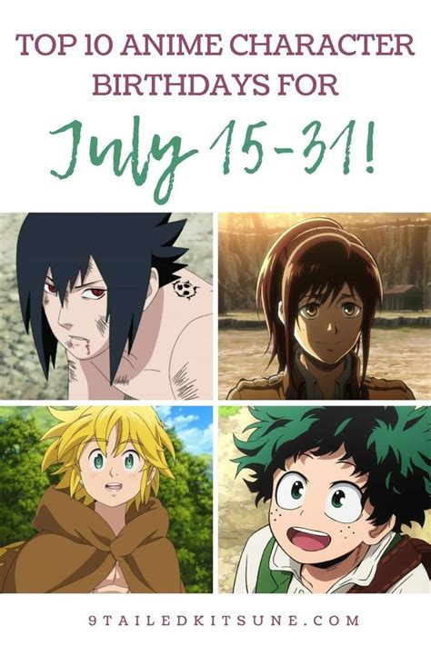 Upcoming Anime Characters Birthdays Annime