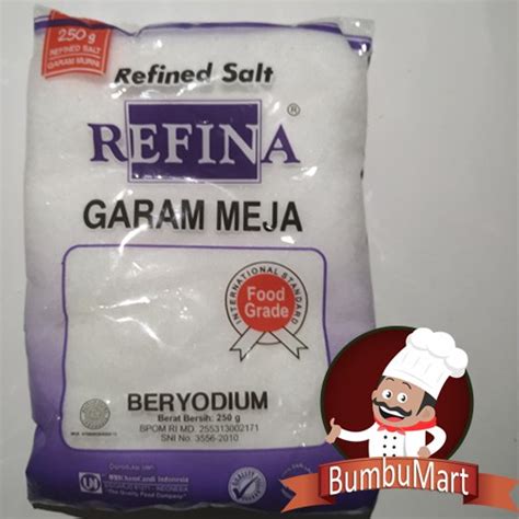 Garam Refina 250gr Garam Meja Refined Salt Beryodium 250 Gr Shopee