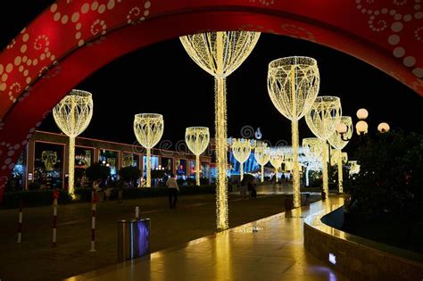 Sharm El Sheikh Egypt November 20 2021 Night Illumination Of New Year Holiday Editorial