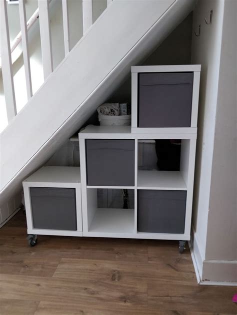 Movable Understairs Storage Ikea Kallax Units Casters From Screwfix