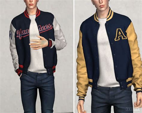 Sims 4 Cc Custom Content Male Clothing High School Varsity Jacket