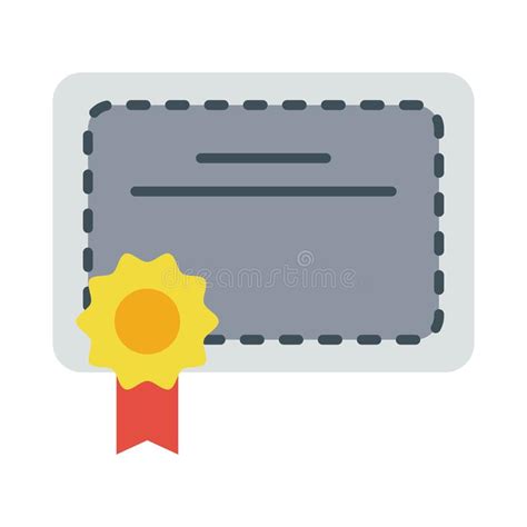 Certificate Graduation Diploma Flat Style Icon Stock Vector