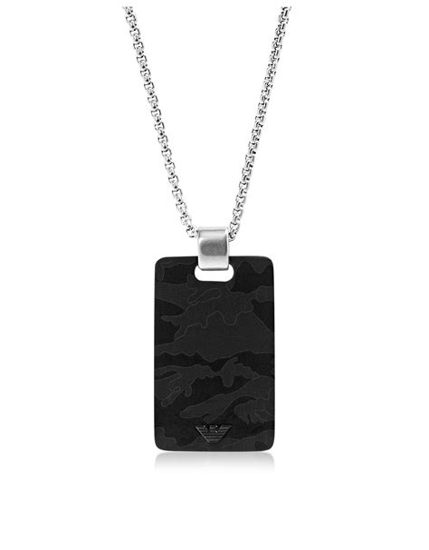 Men's sterling silver figaro chain necklace. Lyst - Emporio Armani Silver Stainless Steel Mens Necklace ...
