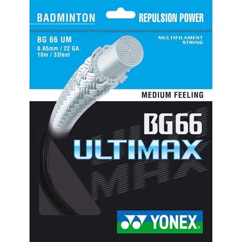 Yonex Bg66 Ultimax Badminton String Set Black