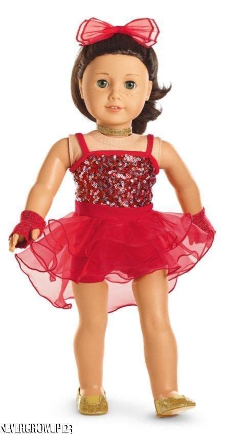 american girl red sparkly jazz outfit~dress~shoes~neckband~gloves~hair bow~new americangirl