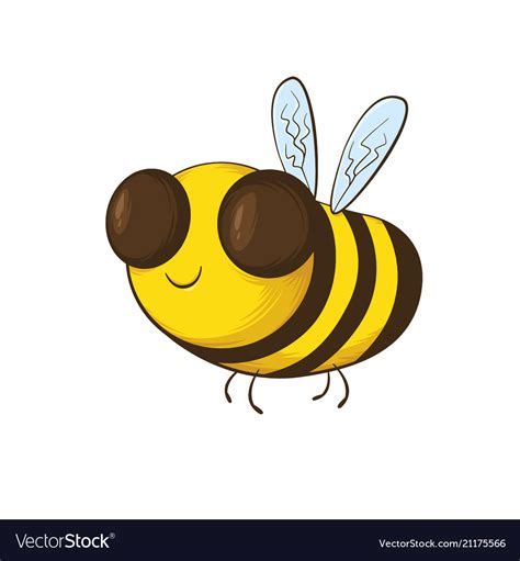 Smiling Bee Cartoon Royalty Free Vector Image Vectorstock