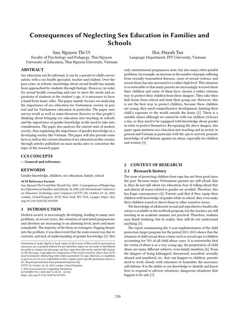 Pdf Consequences Of Neglecting Sex Education In Families And Schools