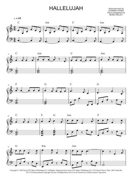 Hallelujah By Leonard Cohen Digital Sheet Music For Score And Parts Download And Print A0