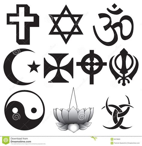 Different Religions Symbols Stock Illustration