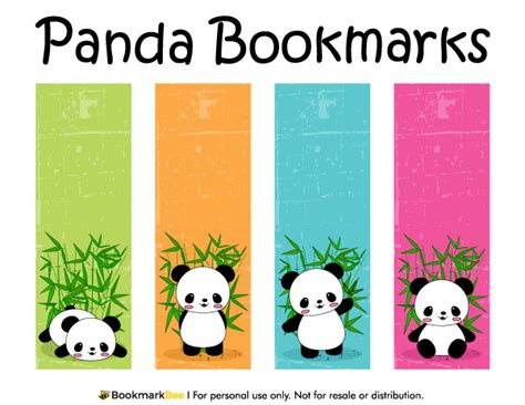 printable panda bookmarks free printable bookmarks bookmarks