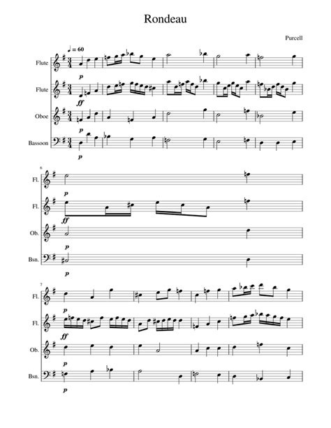 Rondeau From Abdelazer Henry Purcell Rondeau Sheet Music For Flute