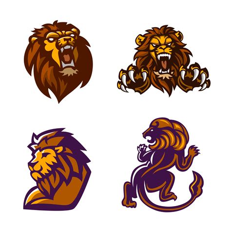 Lion, Mascot logo set 674085 Vector Art at Vecteezy