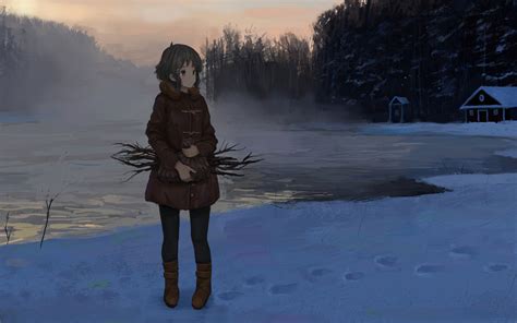 1440x900 Anime Girl In Winter 1440x900 Wallpaper Hd Anime 4k Wallpapers Images Photos And
