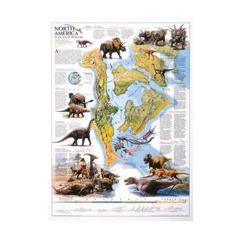 National Geographic Map Dinosaur Of North America