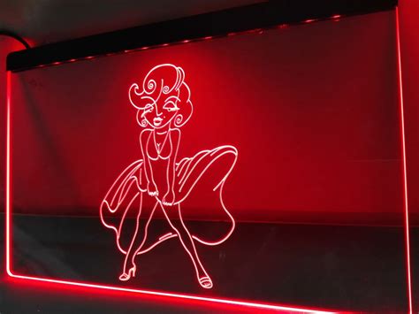 Lk072 Marilyn Monroe Sexy Girl Famous Led Neon Light Sign Home Decor Crafts In Plaques And Signs