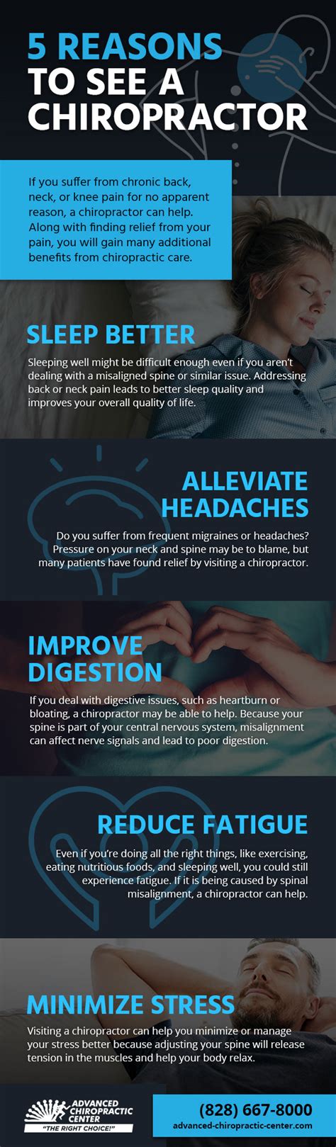 5 Reasons To See A Chiropractor Infographic Advanced Chiropractic