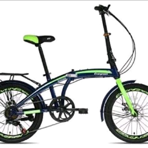 Promo Sepeda Lipat 20 Inc Evergreen Rem Cakram Gigi 7 Speed Velag