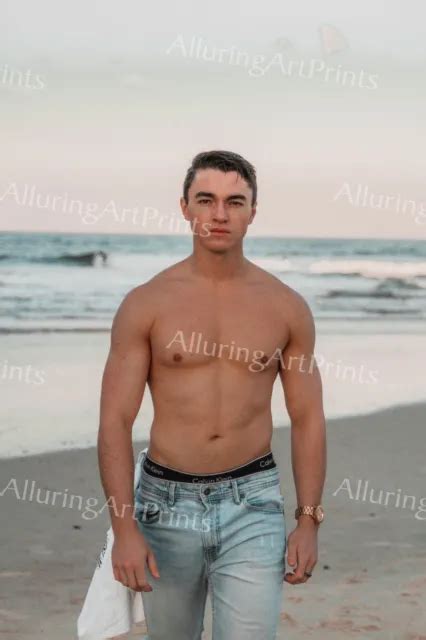 Male Model Print Beefcake Handsome Shirtless Muscular Slender Fine Wall