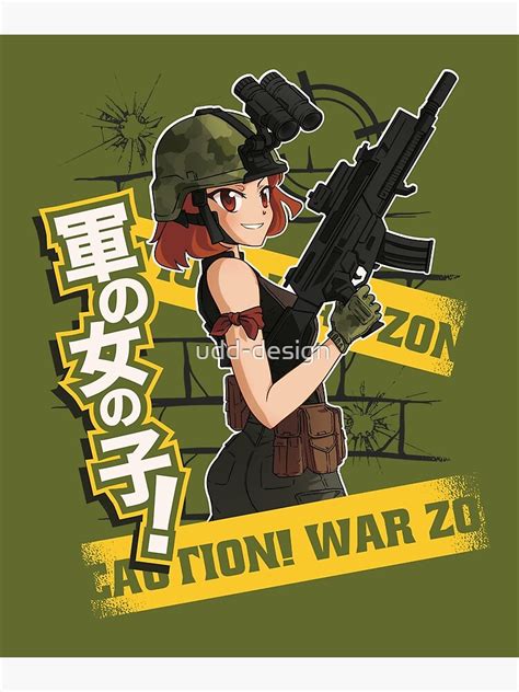 Anime Warzone Military Army Army Bundeswehr Combat Sexy Woman T
