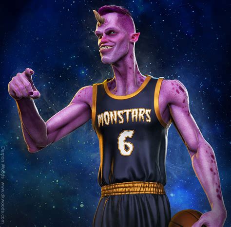 Space Jam Monstars Re Imagined Zbrushcentral Space Jam Damon Basketball Players Superstar