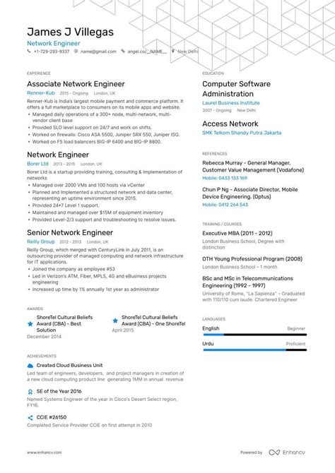 Resume examples & samples for every job. Network Engineer Resume: 8-Step Ultimate Guide for 2020 ...
