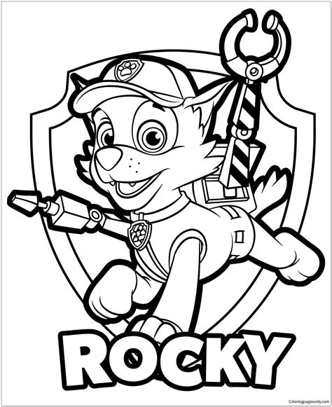 Paw patrol (1) zum ausdrucken. Paw Patrol Rocky Coloring Pages - Cartoons Coloring Pages - Free Printable Coloring Pages Online