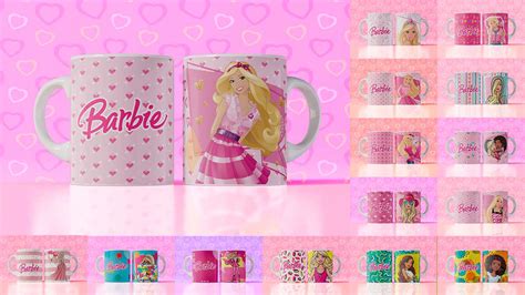 30 Plantillas Editables De Barbie Para Sublimar En Taza