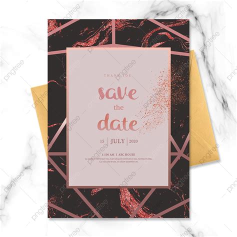 Luxury Rose Gold Geometric Line Wedding Invitation Template Download On
