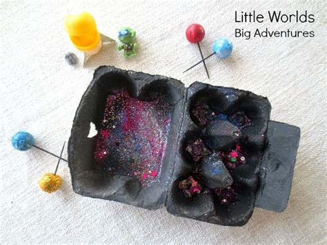 Egg Carton Galaxy Craft For Preschoolers Little Worlds Galaxy