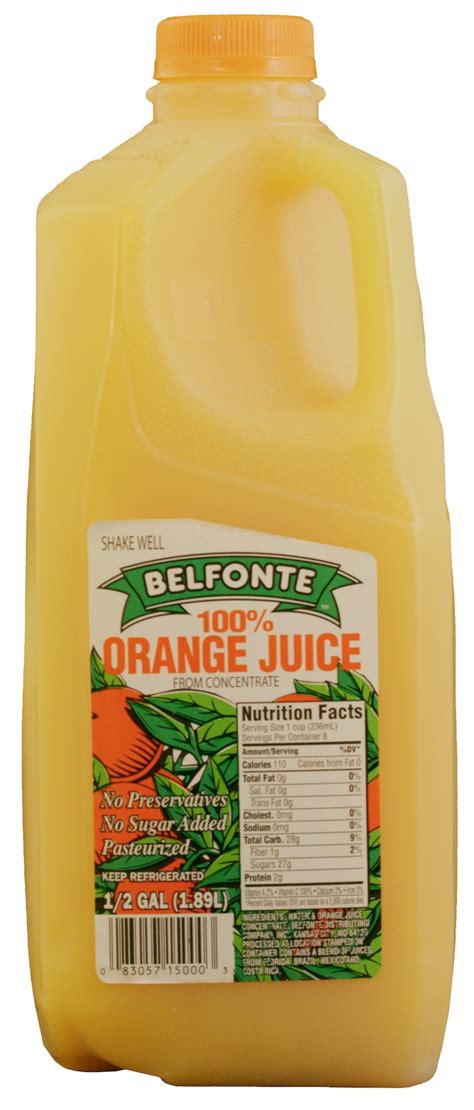 Orange Juice Half Gallon Belfonte Dairy