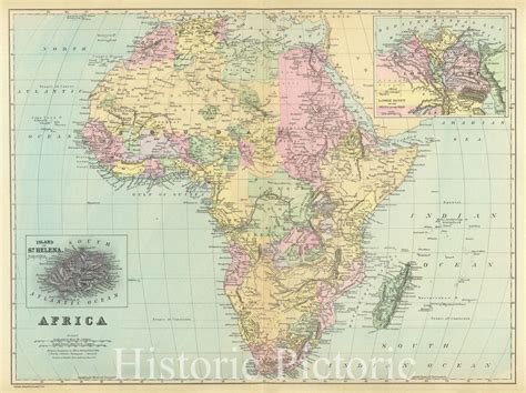 Historic Map Africa 1890 Vintage Wall Art Historic Pictoric
