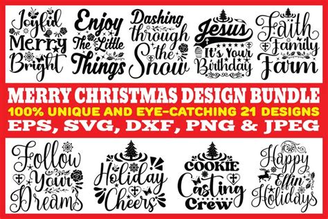 Merry Christmas Svg Design Bundle Bundle · Creative Fabrica Christmas