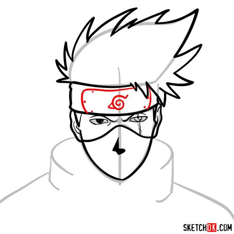 How To Draw The Face Of Kakashi Hatake Naruto Sketchok Easy Drawing Images And Photos Finder