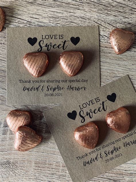 Chocolate Hearts Wedding Favours Favors Love Is Sweet Handmade Etsy Uk