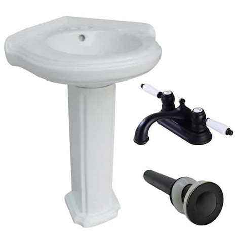 Renovators Supply Manufacturing 22 In W Corner Pedestal Bathroom Sink