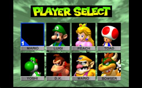 Mario Kart 64 Characters Select