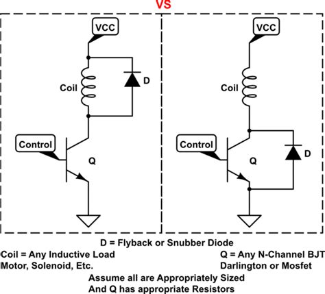 Protection Correct Use Of Flyback Or Snubber Diode Across Motor Or